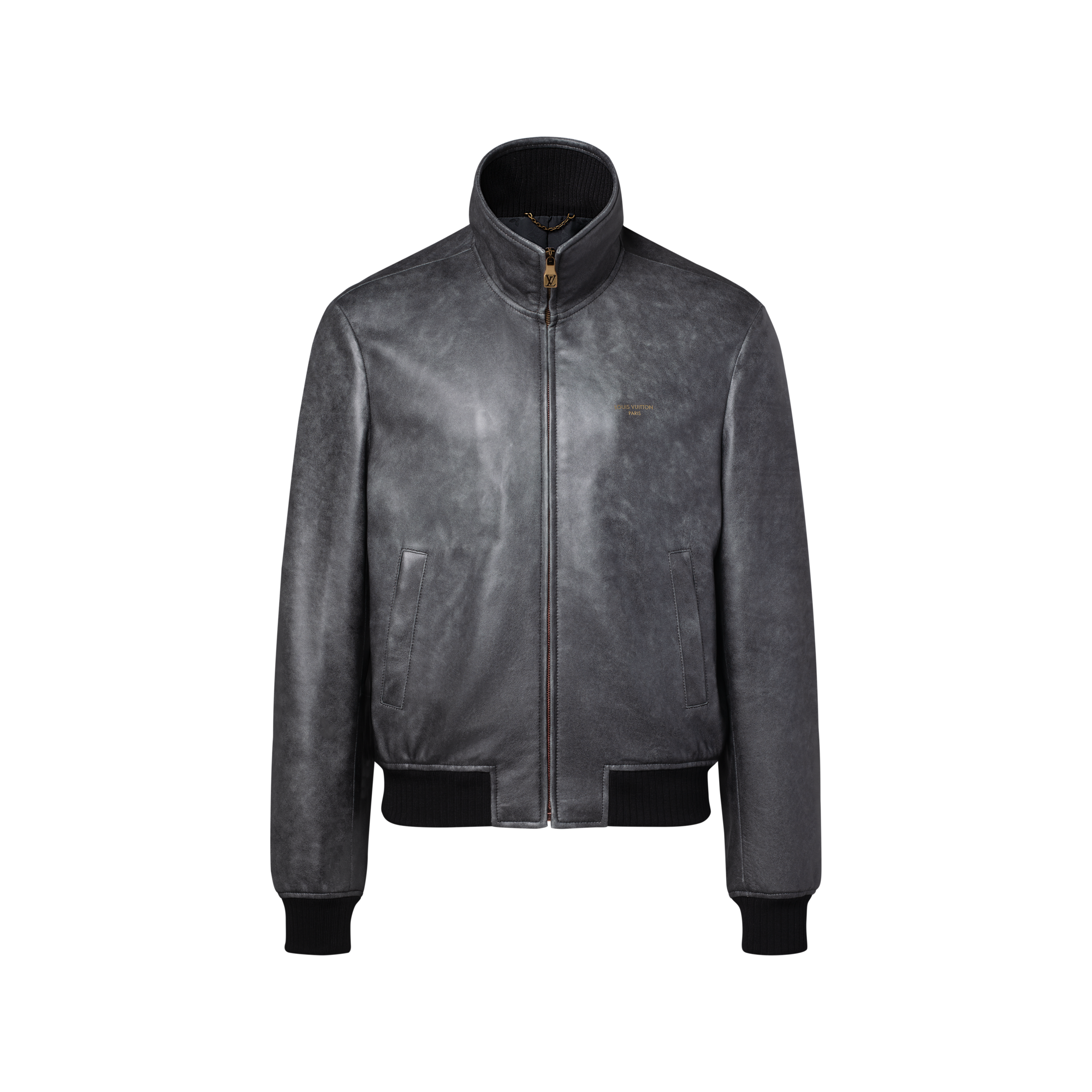 Vintage Effect Leather Track Top - Men - Ready-to-Wear | LOUIS